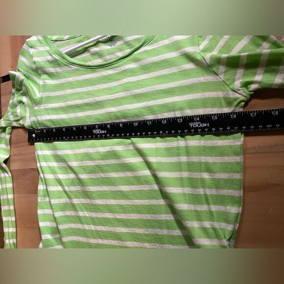 Green white striped polo blouse - Picture 7 of 7